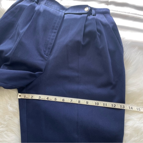 Vtg Talbots David Brooks Casual Slacks / Trousers High Waisted Pleated Blue 10 - Picture 15 of 16